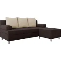 Mirjan 24 Schlafsofa Dover mit Bettkasten und Schlaffunktion, Bettsofa, Couch vom Hersteller (Sofa mit Polsterhocker, Farbe: Alova 68 + Alova 07)