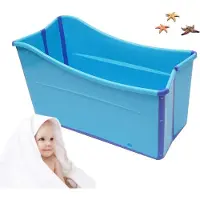 StarTech.com Faltbare Badewanne 100 cm - Sitzbadewanne - Freistehend - 1,1 m Ablaufschlauch - Bis 90 kg - Für Kinder & Erwachsene bis 1,6 m - Zusammenklappbar auf 10 cm - Blau