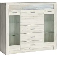 Lomadox Sideboard modern in Esche weiß INGENIO-161