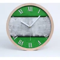 Tulup Holzuhr 30fi cm wanduhr - weiße Spitzen - grüne Wand
