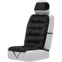 Stanis³aw Jurga Schwarze Auto-Sitzauflage Universal 47x103 cm - Warmes Autositzkissen mit lenkradbezug winter Sitzheizung Kompatibel Ideal für Audi Zubehör & Fiat Sitzbezug Vordersitze