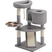 OEM Katzenbaum mit Kratzpfosten und Eingang für Katzen bis 7 kg grau