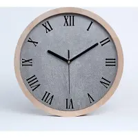 Tulup Holzuhr 20fi cm wanduhr - schwarze Spitzen - graue Wand