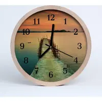 Tulup Holzuhr 20fi cm wanduhr - Brücke Landschaft