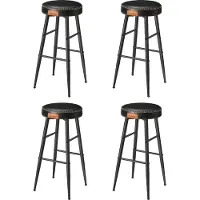 Vasagle ECHO Kollektion Barhocker, 2er Set, Barstuhl, Kunstleder, 76,2 cm hoch, basisschwarz