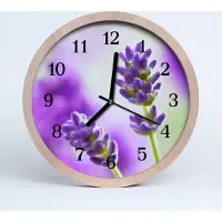 Tulup Holzuhr 20fi cm wanduhr - Lavendel Blumen