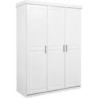 Ebuy24 Inter Link Kleiderschrank 3 Türen Kiefer massiv weiss lackiert