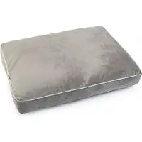 BOUTIQUEZOO Exclusiv Hundebett | Hundekissen mit Memory Schaum | Hundematte für Grosse Hunde | Waschbar Hundeliege | WildKunstleder | Große XL: 75 x 100 cm | Farbe: Grau (Velvet)