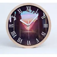 Tulup Holzuhr 30fi cm wanduhr - weiße Spitzen - Architektur Osten