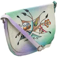 Inny Schöne Handtasche Folk handbemaltes Leder handgefertigt