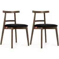 Konsimo Esstischstühle 2 St "LILIO", Schwarz, Buchenholz, Vintage, 47x76,5x45cm
