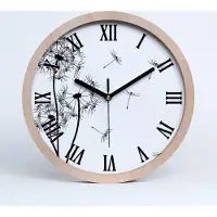 Tulup Holzuhr 30fi cm wanduhr - schwarze Spitzen - Löwenzahn