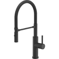 Quadron Küchenarmatur ANDY SteelQ Mischbatterie 360°, Farbe: Schwarz, Höhe: 46 cm QFix-Funktion, Drehung- Wasserhahn für Küche aus Edelstahl