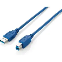 Equip USB 3.0 A auf B Kabel, M/M, 1.8m , Blue, 1,8 m, USB A, USB B, USB 3.2 Gen 1 (3.1 Gen 1), Männlich/Männlich, Blau