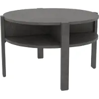 Forte Couchtisch TOBAGO rund Ø 75 cm Betonoptik dunkelgrau, Grau 74,4x74,4x45,5 cm