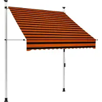 The Living Store Einziehbare Markise Handbetrieben 150 cm Orange und Braun
