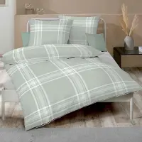 Kaeppel Bettwäsche "Pure", grün, B/L: 155cm x 220cm, Edel-Köper-Flanell, B/L: 80cm x 80cm, 2 Stk., Edel-Köper-Flanell, Obermaterial: 100% Baumwolle, Bettwäsche, Bettwäsche