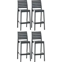 CLP Barhocker aus glasfaserverstärktem Polypropylen, wetterfest, stapelbar, 105 cm hoch, 4er Set