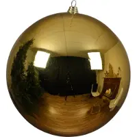 Ksd Kunststoff-Weihnachtskugel glänzend hellgold 140 mm (geel)