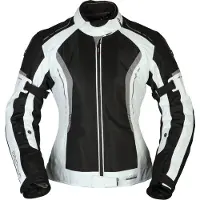 Modeka Khao Air Damen Motorrad Textiljacke, schwarz/hellgrau, 36