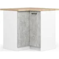 Akord Küchen-Unterschrank mit Arbeitsplatte OLIWIA Weiß, Beton B90xH85xT46 cm