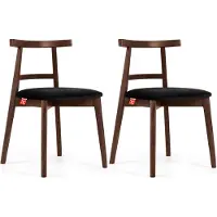 Konsimo Esstischstühle 2 St "LILIO", Schwarz, Buchenholz, Vintage, 47x76,5x45cm