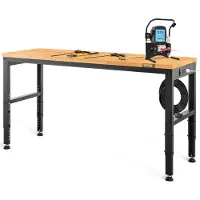 OEM VEVOR Höhenverstellbarer Arbeitstisch 121,9 cm L x 50,8 cm B Arbeitstisch mit Steckdose, verstellbar