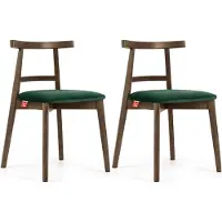 Konsimo Esstischstühle 2 St "LILIO", Dunkelgrün, Buchenholz, Vintage, 47x76,5x45cm