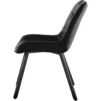 Trisens Samtstühle Stoffstühle Polsterstuhl Esszimmerstühle Küchenstühle aus Samt Metallbeine , Farbe:Schwarz;Menge:4 St.