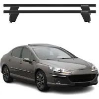 Menabo Dachträger Querträger für Peugeot 407 2004-2012 ABE Aluminium Schwarz
