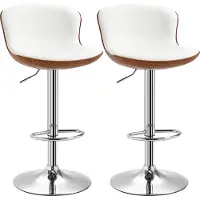 Northio Verstellbare Barhocker, 2er-Set, Drehsitz, Cremeweiß