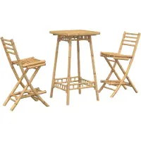 Syfax 3-tlg. Outdoor-Bar-Set Klappbar Bambus