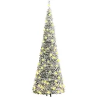 Syfax Pop-Up-Weihnachtsbaum Künstlich Beschneit 150 LEDs 180 cm