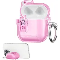 Kwmobile transparentes Kopfhörer Case kompatibel mit Apple Airpods 5 / Airpods 4 Hülle - Headphones TPU Cover mit Standfunktion und