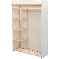 Syfax Schrank Stoff und Kiefernholz 110 x 40 x 170 cm