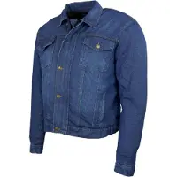 Roleff RO1515 Motorrad-Jeansjacke – Blau/Stonewashed, Aramidverstärkung, Protektoren & herausnehmbare Klimamembrane Größe: M,