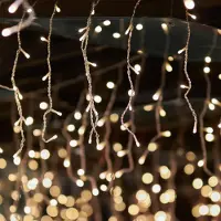 Salcar LED Lichterkette Eisregenvorhang 8 Beleuchtungsmodi, Timer, Spritzwassergeschützt, 2m 100 LED Lichterkette Warmweiß