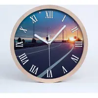 Tulup Holzuhr 20fi cm wanduhr - weiße Spitzen - Autobahn