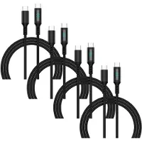 Eaxus USB-C auf USB-C Schnellladekabel 60 W PD, 1 m, mit LED-Display, Power-Delivery Ladekabel & Datenkabel für Laptop, Tablet & Smartphone, Schwarz,