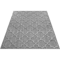 Ayyildiz Hali Outdoor Teppich Wetterfest 160x230 Rechteck Grau für Camping Garten oder innen Skandinavisches Design aus Polypropylen