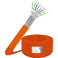 ProfiPatch Cat7 Verlegekabel Installationskabel 50m Netzwerkkabel 10 Gbit 1000 Mhz Datenkabel S/FTP AWG23 PIMF Halogenfrei Duplex orange