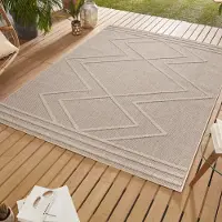 Ayyildiz Hali Outdoor Teppich Teppiche im skandinavischen Stil Küche Balkon Terrasse Garten Picknick , Größe : 200 cm x 290 cm , Farbe : Beige-4
