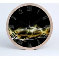Tulup Holzuhr 20fi cm wanduhr - schwarze Spitzen - abstraktes Licht
