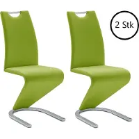 Möbelando Schwingstuhl Esszimmerstuhl Schwingstühle Freischwinger "Pupik I" (2er Set) Lime