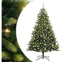 Syfax Künstlicher Klapp-Weihnachtsbaum mit 300 LEDs Grün 240 cm