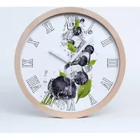 Tulup Holzuhr 20fi cm wanduhr - weiße Spitzen - Beeren mit Eis