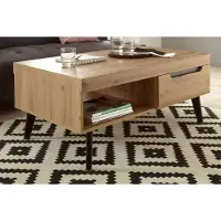 Furn.Design Couchtisch Ronson in Artisan Eiche und schwarz Beistelltisch skandinavisch 107cm