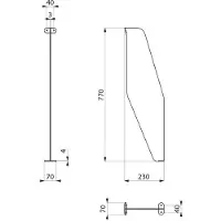 Delabie Schamwand für Urinalrinne LP bodenstehend Edelstahl 1.4301 sat