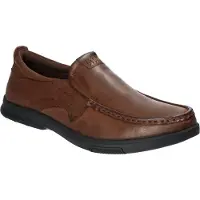 American Club CY77 Elegant Herren Leder Schuhe, Solide Lederschuhe für Herren, Slip-On Modell, Casual, Lederschuhe, Coffee 42