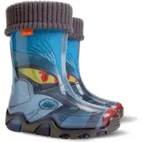 Demar Kinder Gummistiefel Kinderstiefel Gefüttert Regenstiefel mit Einlage Regenschuhe Transformer Reflektiernd 28/29